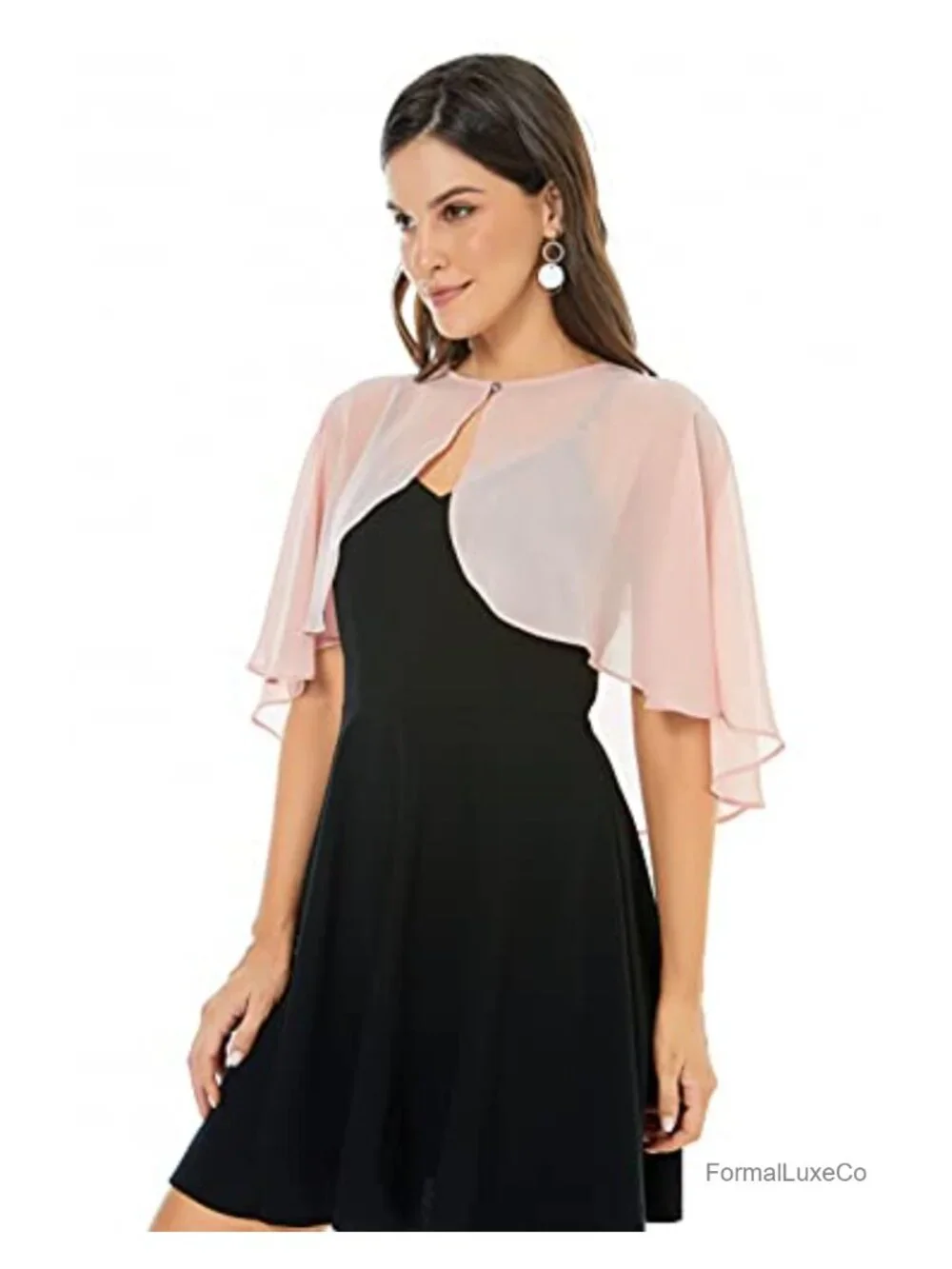 Women's Chiffon Shawl Wrap for Evening Dress Bridal Capelet Soft Elegant Formal